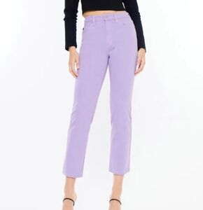 KANCAN,NWT,Zandria Ultra High Rise 90's Straight Leg Denim Jeans Lavender10/30